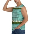 thumbnail image 3 of Bixox Men's Wood Grain Printed Shirt Sleeveless Fitness Tank Top-3X-Large, 3 of 7