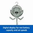thumbnail image 2 of Mainstays 4" New 3-speed Portable Rechargeable Fan with Flexible Tripod and Digital Display, Green, 2 of 8