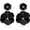 A-Black, variant on Flower Dangle Earrings Boho Layered Floral Petal Drop Earrings Statement Stud Earring for Women