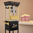thumbnail image 4 of 12oz Popcorn Machine Cart, Popcorn Cart with Wheels, Vintage Popcorn Machine with Stainless Steel Kettle, Movie Theater Style Popcorn Machine for Party, Black, 4 of 8