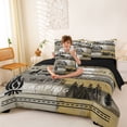thumbnail image 4 of Catabedysis Rustic Camping 7 Pieces Full Size Bedding Sets,Camper Tent Print Full Size Bed in a Bag For Boys,Brown Beige,Black Reversible, 4 of 7