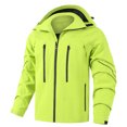 thumbnail image 7 of Sevevn Men Rain Jacket Hooded Regular Fit Waterproof Mesh Lined Fabric Dual Chest Zip Pockets Side Zip Pockets Neon Zipper Trim Cuffs For Hiking Wear, 7 of 7