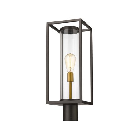 1 Light Outdoor Pier Mount Lantern in Industrial Style 8 inches Wide By 21.75 inches High Bailey Street Home 372-Bel-4185835