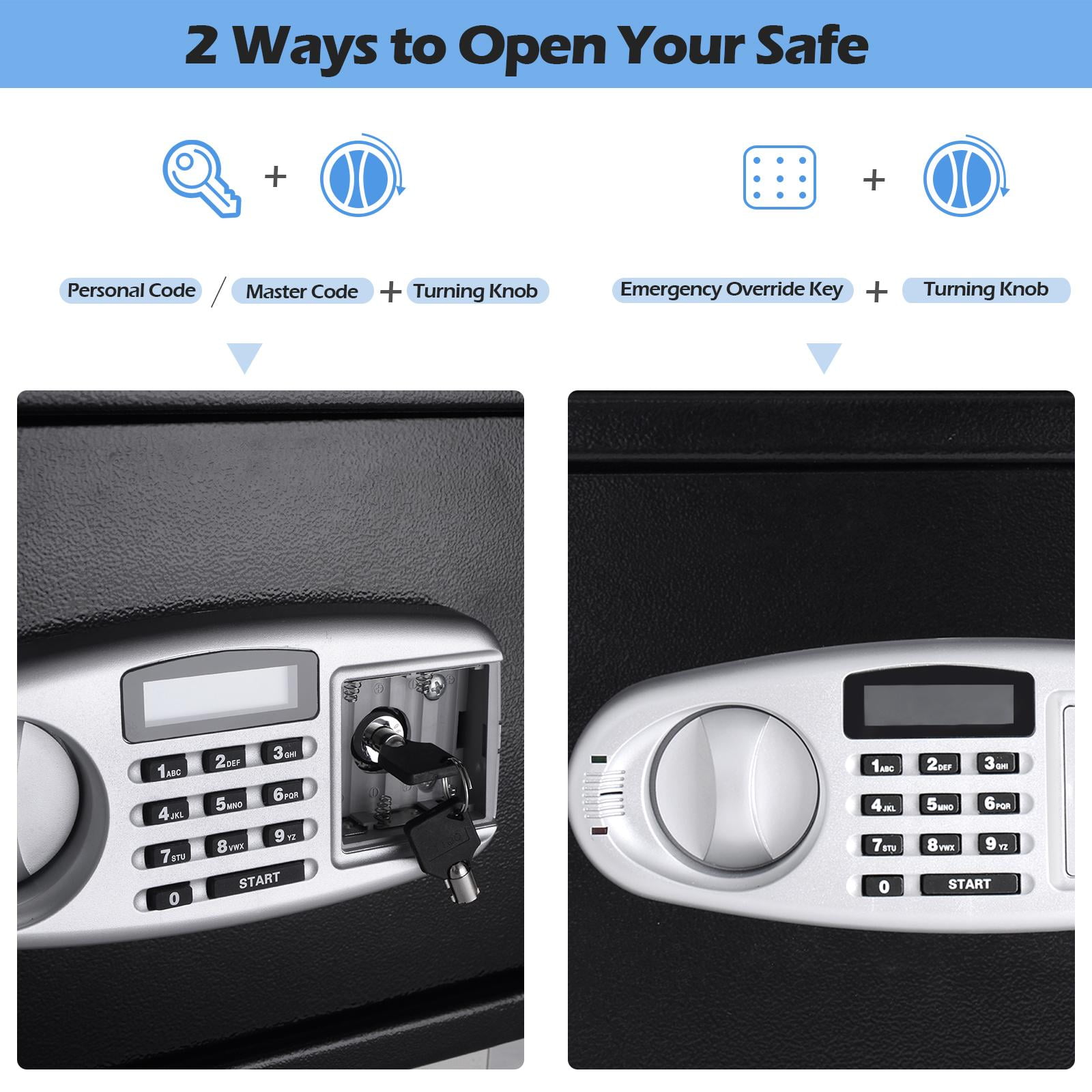 Giantex  Digital Safe w/Emergency Keys and Deposit Slot, Electronic Cabinet for Cash Jewelry Documents Gun