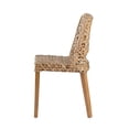 thumbnail image 3 of 21 Inch Dining Side Chair, Woven Rattan Backrest, Wood Frame, Natural Brown- Saltoro Sherpi, 3 of 5