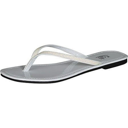 Kali Footwear - Kali Footwear Women's Focus Glitter Flip Flops, White 8 ...