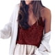 thumbnail image 4 of Mujeres Sexy sin mangas Club cuello en V brillo lentejuelas empalme noche chaleco blusa Tops Pompotops lopia997251, 4 of 9