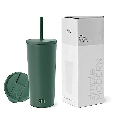Vaso aislante moderno, sencillo, con tapa y pajita, 500 ml