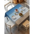 thumbnail image 6 of Blue Brown Table Cloth, Gradient Wood Grain Farmhouse Country Waterproof Tablecloth for Square Tables, Reusable Washable Fabric Table Cover for Restaurant Kitchen Dining Tables 60"x60", 6 of 6