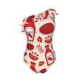 thumbnail image 4 of Yiaed Tomatoes Print Women One Piece Swimsuits Tummy Control One Shoulder Bathing Suits Pattern Ruffle Swimwear-Large, 4 of 8