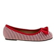 thumbnail image 2 of Rugged Bear Girls Bow with Straps Mary Jane Ballerina Flats, Toddler Slip On Dress Shoes for School And Parties White Red, Size: 6, 2 of 6