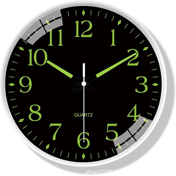 Luminous digital quartz wall clock, 20 cm, Modern minimalist silent clock for living room and bedroom, Stylish wall clock for home use