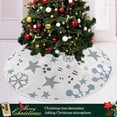 thumbnail image 6 of FMSHPON Christmas Texture Snowflakes Xmas Christmas Tree Skirt Stand Mat for Holiday Party Decoration Indoor Outdoor 48 inches, 6 of 6