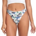 thumbnail image 1 of Balery Hawaii Palms Tangas de Algodón para Mujer con Estampado – Ropa Interior Sexy, Transpirable, G-string-Small, 1 of 6