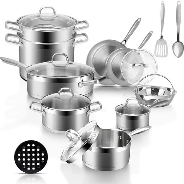 Duxtop Professional Stainless Steel Pots and Pans Set, 18Piece