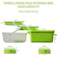 thumbnail image 3 of YOPTOP 12 in Three-Layer Multipurpose Storage Box Organizer Folding Tool Box Art & Crafts Case Sewing Supplies,Green, 3 of 5