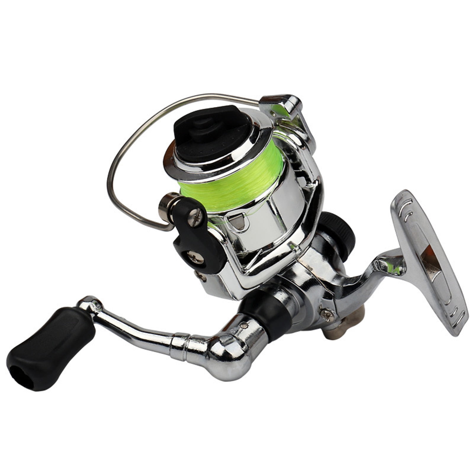 SPRING PARK Portable Ultra Small Mini Stainless Steel Elastic Fishing Rod  and Spinning Wheel Reel Combos, Aluminum Alloy Handle Fishing Pole for  River, Lake, Ice Fishing 
