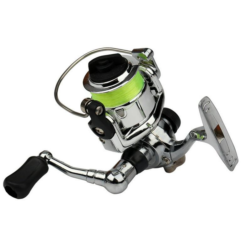 Spring Park Portable Ultra Small Mini Stainless Steel Elastic Fishing Rod and Spinning Wheel Reel Combos, Aluminum Alloy Handle Fishing Pole for River