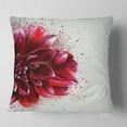 thumbnail image 2 of Designart Dark Red Watercolor Rose Flower - Floral Throw Pillow - 18x18, 2 of 5