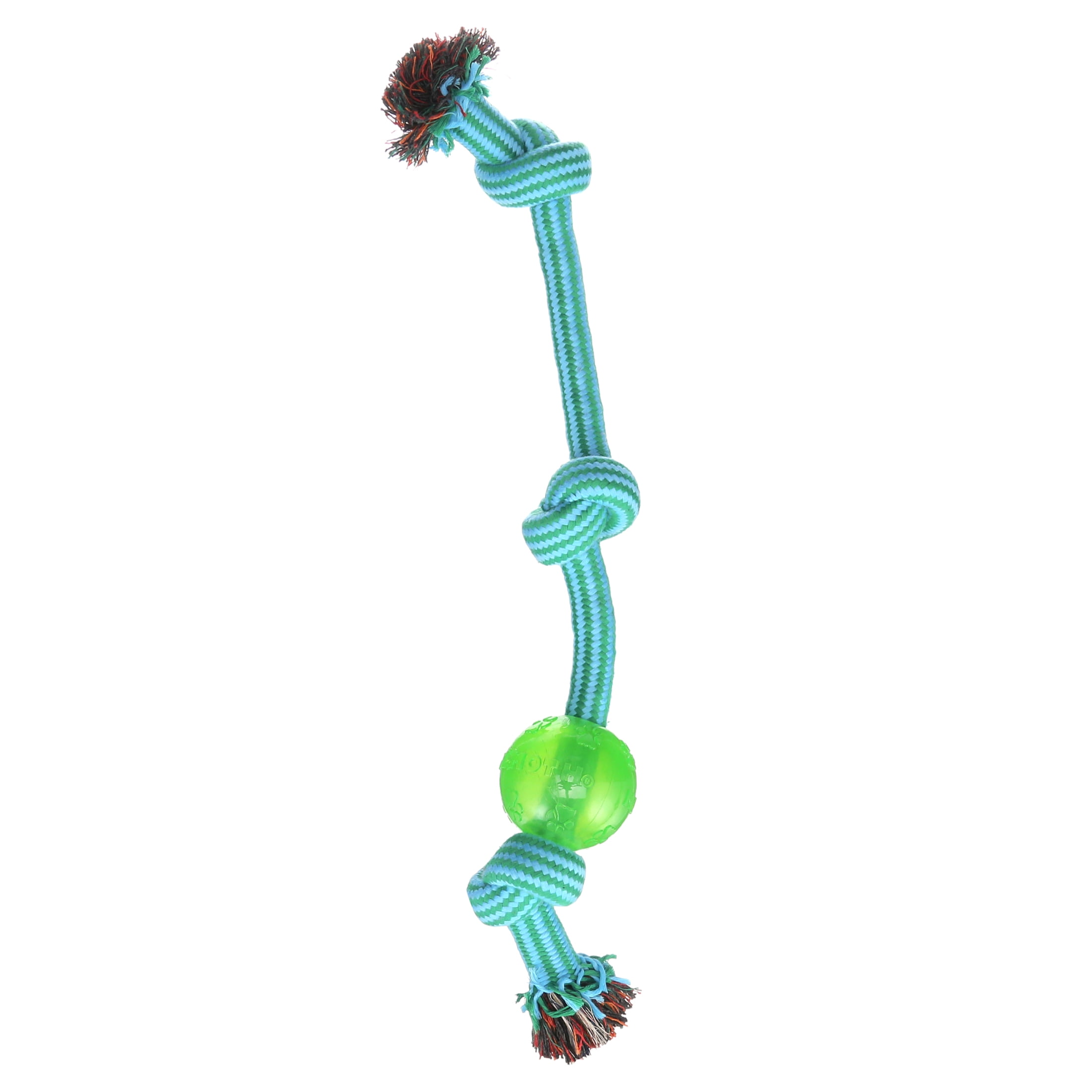 Buy Mammoth Flossy Chews Extra 3 Knot Tug with TPR Ball Rope Dog Toy