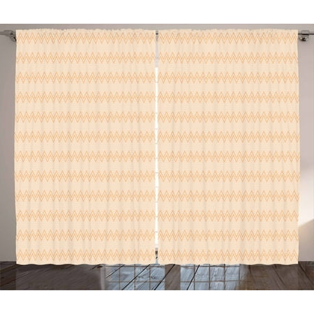 Geometric Curtains 2 Panels Set Pattern Of Continuous Horizontal