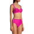 thumbnail image 2 of DKNY Women's Pink Grommet-Strap Sweetheart Neck UV Protection Adjustable Underwire Swimsuit Top M, 2 of 3