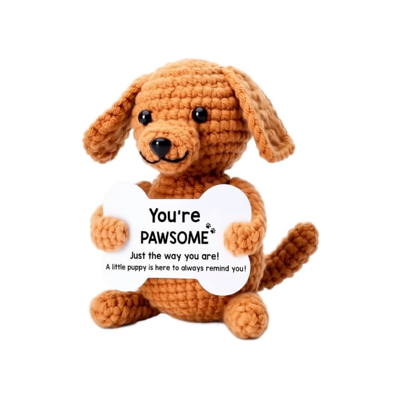 Dog Crochet Decor, Cute Funny Pet Ornament, 1 Pack Mini Handmade Emotional Puppy Figurine, Ideal Fathers Day Gift For Dog Lovers Home Desktop Shelf Decorations