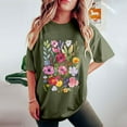 thumbnail image 6 of Sakmal Crew Neck Summer Tops for Women 2024 Short Sleeve Green Loose Fit Graphic Tunic Womens Blouses, 6 of 7