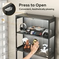 thumbnail image 5 of Display Cabinet with Glass Doors, LED Curio Cabinet with RGB Human Body Sensor Light, 4-Tier Figure Display Case for Collectibles, Tall Bookcase with 4 Shelves, Storage Cabinets, Showcase, 5 of 11