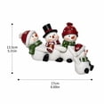 thumbnail image 3 of Christmas Snowman Family Tabletop Figurine Festive Holiday Winter Mantel Decor for Home Party Christmas Gift Hand Painted Resin Display 9 Inch Wide, 3 of 4
