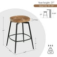 thumbnail image 3 of Zesthouse 25″ Swivel Counter Stools Set of 2, Farmhouse Backless Counter Height Bar Stools with Metal Legs, Solid Wood Saddle Seating Barstools for Kitchen Island, Brown, 3 of 9