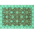 thumbnail image 1 of Ahgly Company Indoor Rectangle Oriental Turquoise Blue Traditional Area Rugs, 5' x 8', 1 of 4