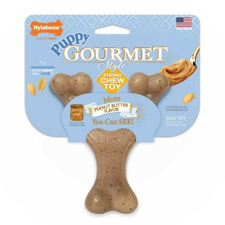 UPC: 0018214853510 | Nylabone Gourmet Style Strong Wishbone Puppy Chew Toy Peanut Butter Small/Regular – Up to 25 Ibs.