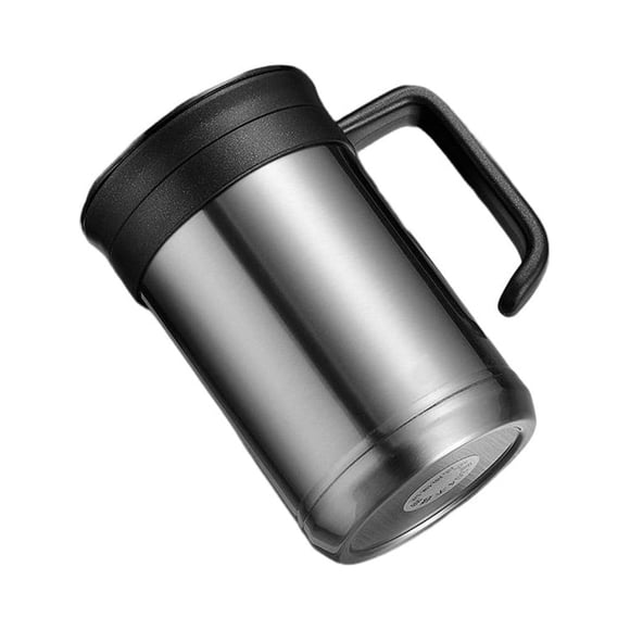 Billuyoard Frascos de vacío Botella térmica con asa Soporte para infusor de té Taza antideslizante Café Taza de agua Oficina de gran capacidad Teteras Plata