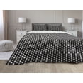 thumbnail image 1 of Abstract Comforter & Sham Bedding Set, Essential Rhombus Lines Grungy Splashed Backdrop Geometric Print, 3 pcs Duvet Set Microfiber Filling Quilt, 5 Sizes, Seal Brown and Ivory, by Ambesonne, 1 of 4