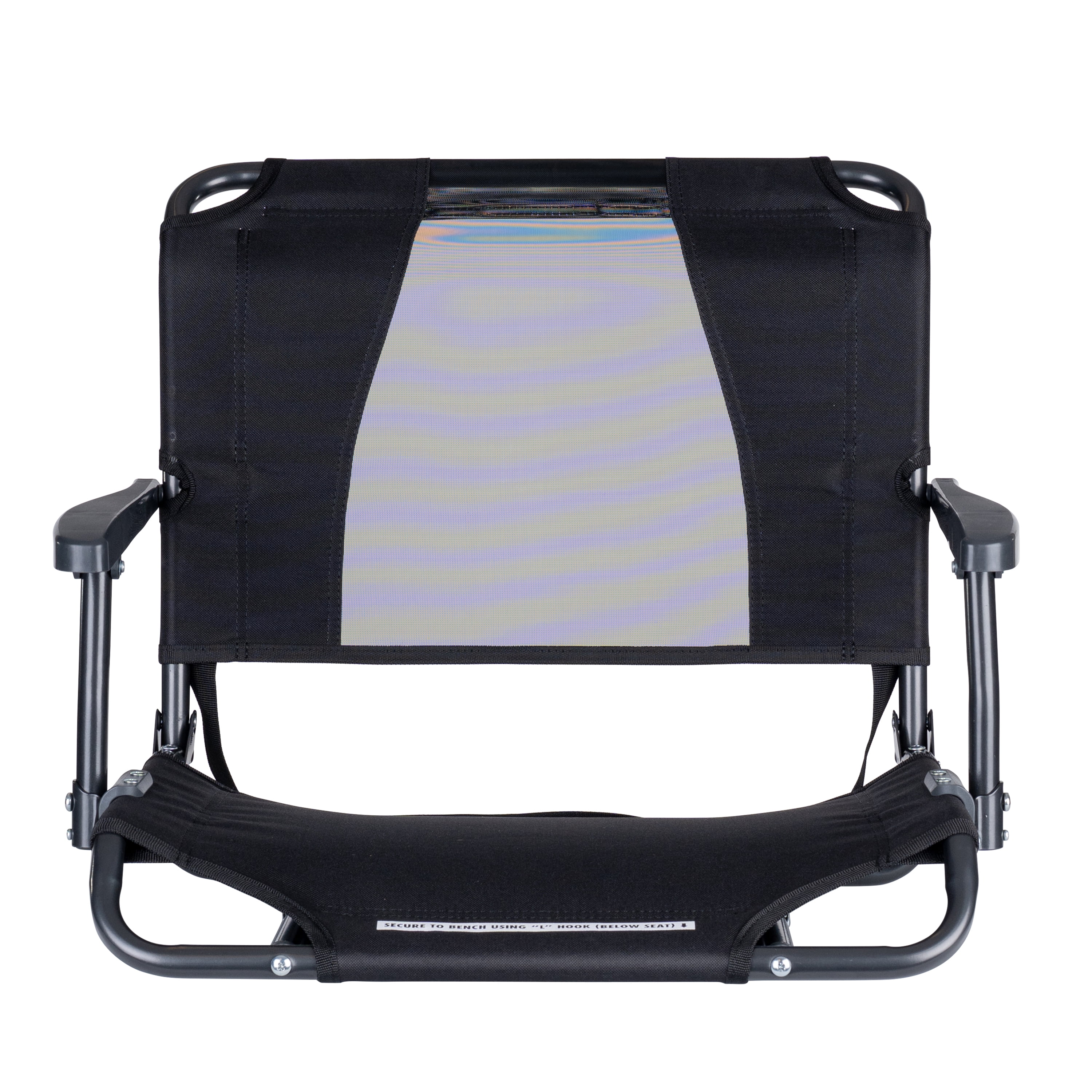 GCI Outdoor Big Comfort Stadium Seat with Armrests Black Bleacher Chair for Back Support