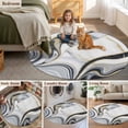 thumbnail image 5 of White Grey Marble Round Area Rug 4Ft Washable Circle Rugs for Bedroom Dining Room, Modern Abstract Art Ink Painting Non-Slip Carpet Floor Mats Indoor Outdoor Carpet Runner Aesthetic Home Decor, 5 of 8