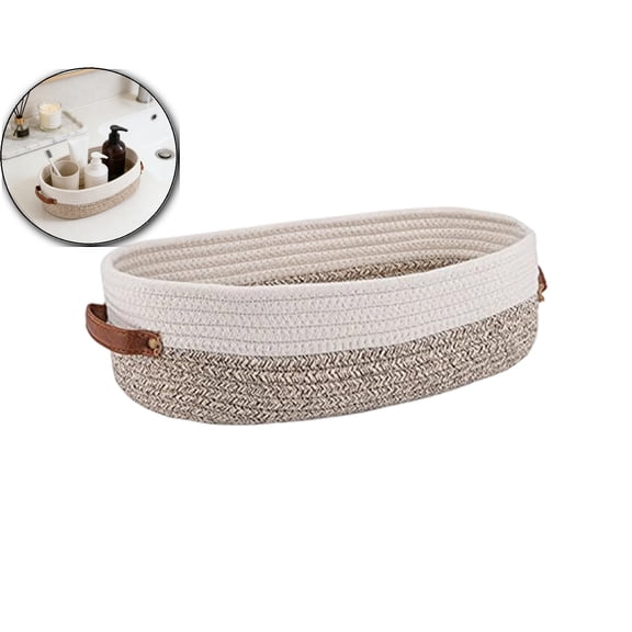 Cotton Rope Woven Toilet Paper Baskets for Organizing Decorative for Boho Decor Small Storage Gift 13"x5.9"x4"