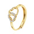 thumbnail image 2 of Censtreet Double Heart-shaped Ring Simple Minimalist Heart Finger Rings for Women Wedding Engagement Statement Jewelry, 2 of 3