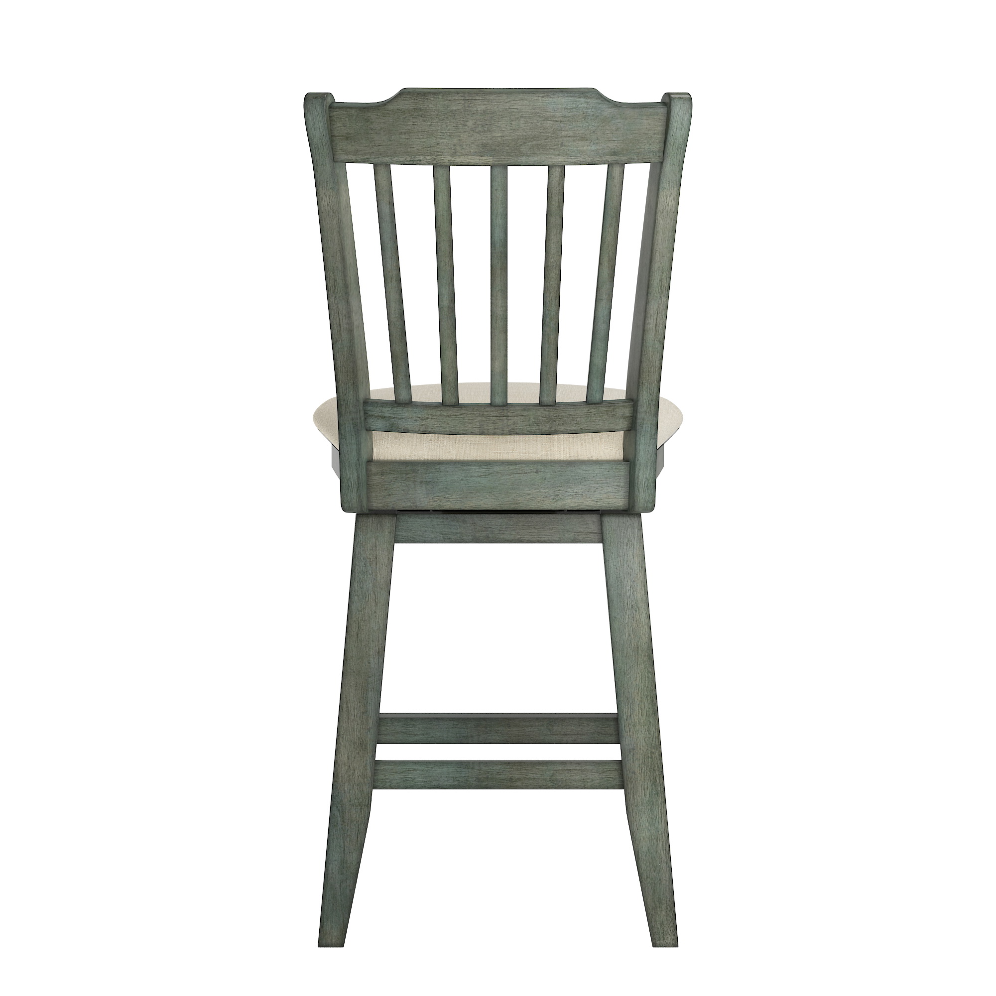Weston Home Sheena Wood Slat Back 24-inch Counter Height Swivel Stool, Antique Sage Green
