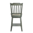 thumbnail image 2 of Weston Home Sheena Wood Slat Back 24-inch Counter Height Swivel Stool, Antique Sage Green, 2 of 6
