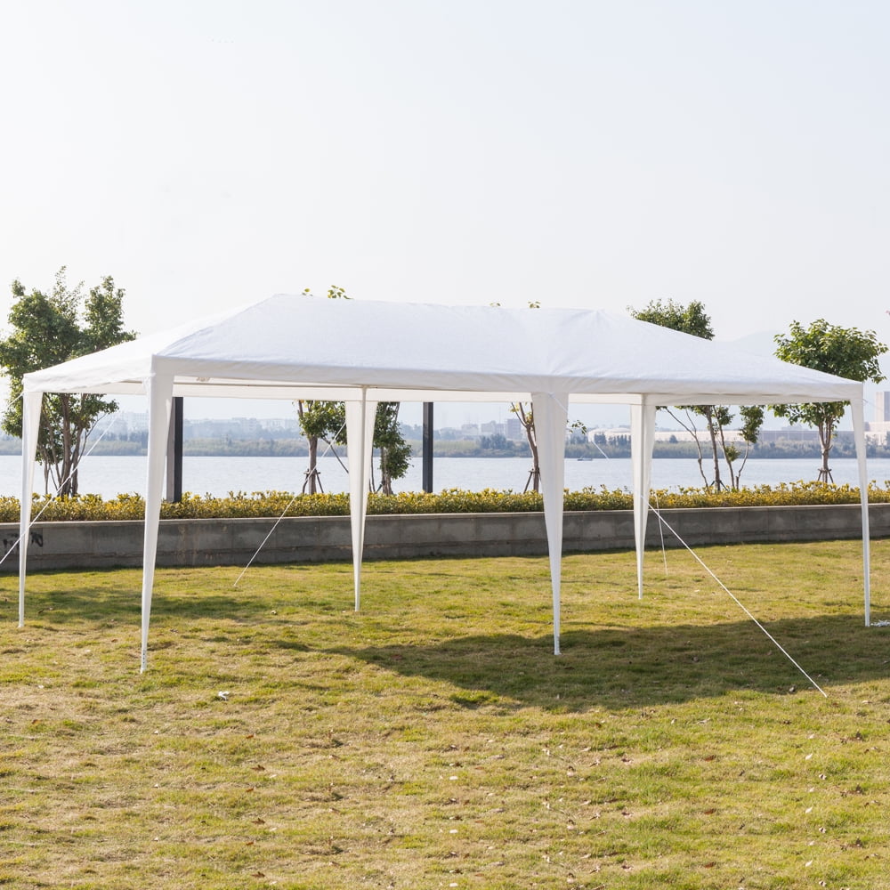 Kadyn 10' x 20' Canopy Tent,Six-sided Double-door Waterproof Tent with Spiral Tubes, Wedding Party Tent for Outside, White Kadyn 10' x 20' Canopy Tent,Six-sided Double-door Waterproof Tent with Spiral Tubes, Wedding Party Tent for Outside, White