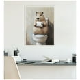 thumbnail image 3 of Kate and Laurel Capybara Angled Holding Toilet Paper Roll Toilet Bathroom Art Framed Canvas Wall Art by The Creative Bunch Studio 18 x 24 Sylvie Beaded White, Whimsical, Animals, Bathroom, Humor Art, 3 of 8