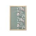 thumbnail image 1 of Bohem Wall Art with Frame, Floral Theme Romantic Spring Flowers and Leaves Graphic Nature Pattern, Printed Fabric Poster for Bathroom Living Room, 23" x 35", Green Reseda Green, by Ambesonne, 1 of 2