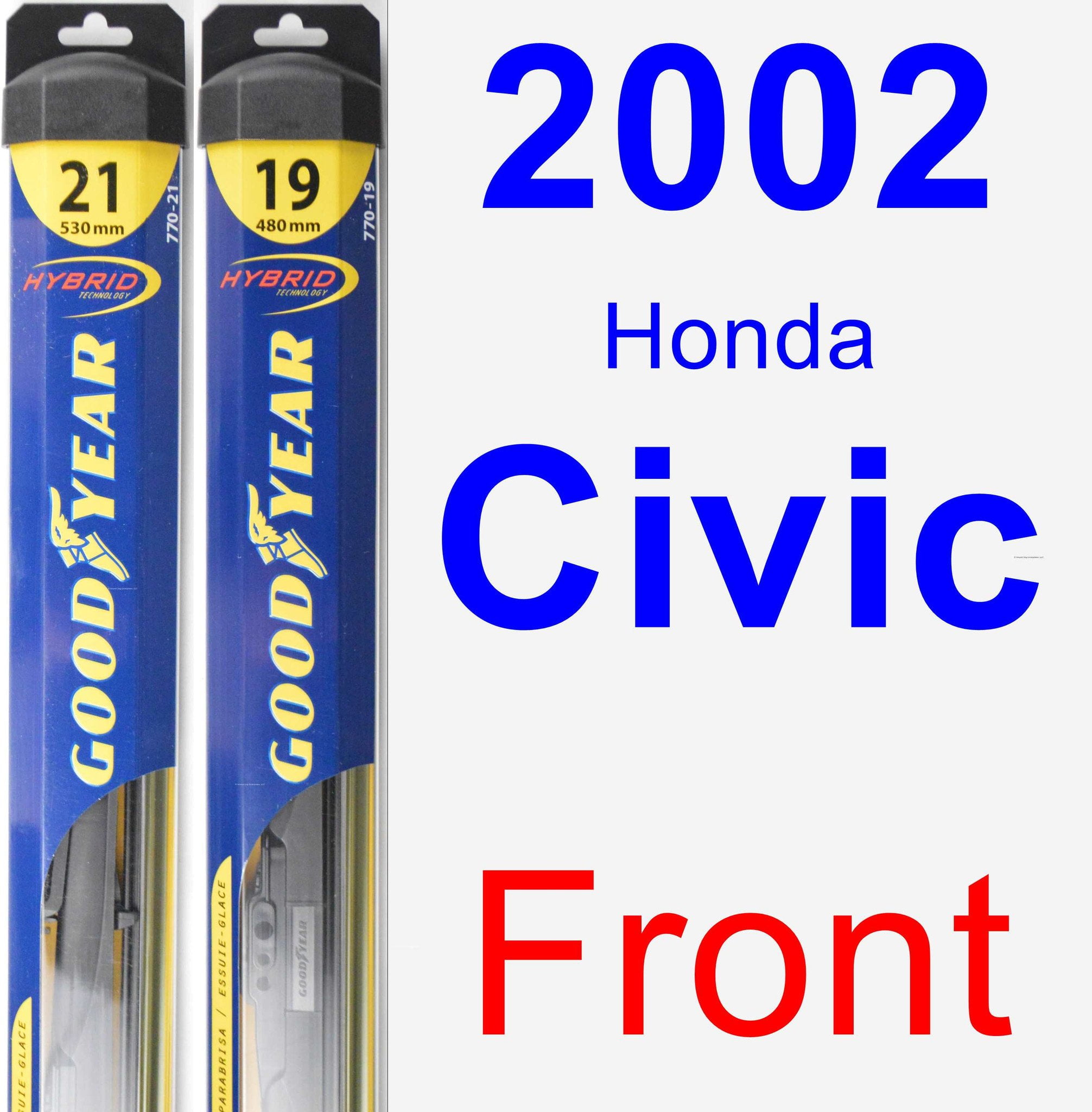2002 Honda Civic Wiper Blade Set Kit Front 2 Blades Hybrid Walmart Com Walmart Com
