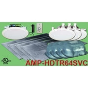 Three Source Integratable 6 inchs Amplified In Ceiling Speakers with Transformer Four Speaker Package with Volume Control