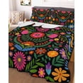 thumbnail image 3 of Quilts Full Size, Bohemian Soft Comforter Bedding Set for Bed, Red Green Tribal Mexican Abstract Flower Lightweight Quilted Bedspread with Pillow Cover(2 Pieces) for All Season, 78x90 Inch, 3 of 6