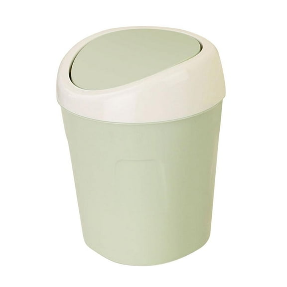 Mini Wastebasket Trash Can,Plastic Desktop Waste Trash Rubbish Can with Lid Portable Table Storage Container for Home, Office, Kitchen, Vanity Tabletop, Bedroom, Bathroom[green]