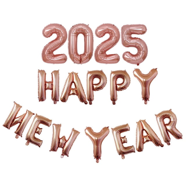 Ballons Or 2025, Ballons Bonne Année Or / Fournitures de Fête du Réveillon du Nouvel An 2025 Ballons Or / Décorations du Nouvel An 2025 / Nouveaux Ballons, Ballons du Nouvel An 2025