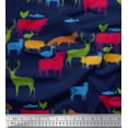 thumbnail image 1 of Soimoi Silk Fabric Birds & Animals Hand Drawn Printed Fabric 1 Yard 42 Inch Wide, 1 of 3
